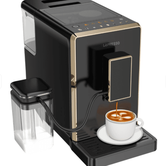 ماكينة صنع الإسبريسو الأوتوماتيكية من Lepresso - لون أسود